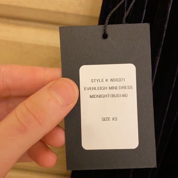 NWT Marissa Webb Blue silk Everleigh velvet ruffle strappy holiday mini dress - Picture 10 of 16